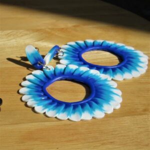 Brinco Flor Calcada Azul