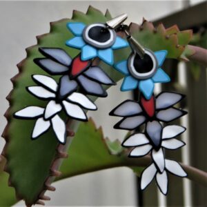 Brinco Pendão Cinza e Azul