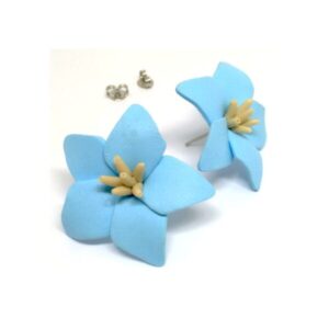 Brinco de flor azul