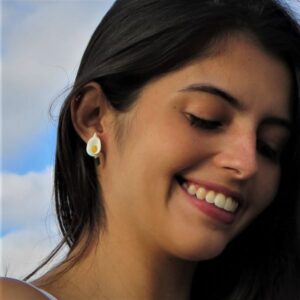 Brinco Flor Copo De Leite